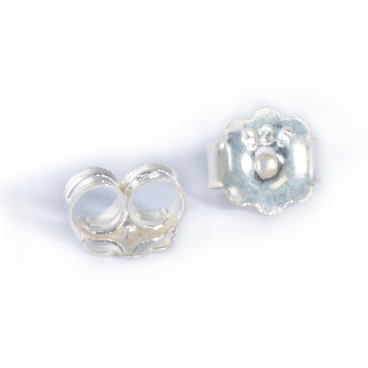 2個セット】 ピアスキャッチ シルバー925 フラワーデザインのピアス