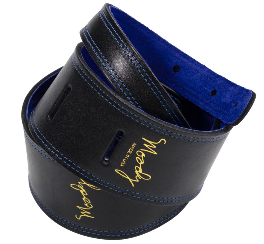 Moody Leather] Distressed Leather Backed Guitar Strap [Standard