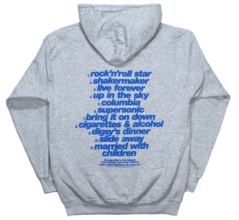 Oasis / Definitely Maybe Zipped Hoodie 1 (Heather Grey) | Music,O