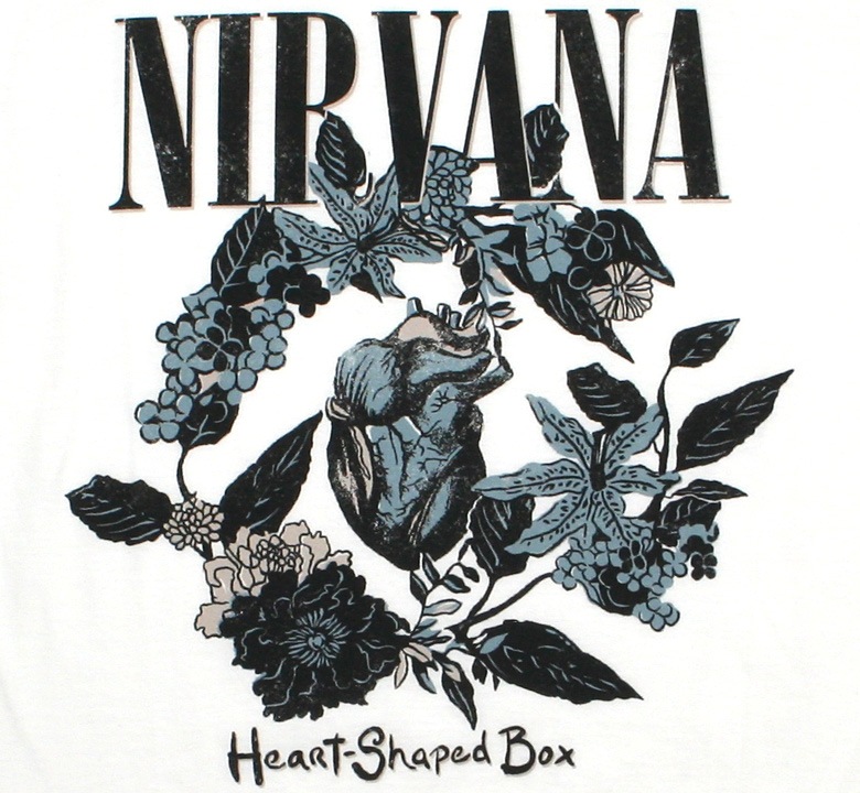 公式 NIRVANA ニルヴァーナ Heart Shaped Box tee Nirvana / Heart-Shaped Box Tee (White) - ニルヴァーナ Tシャツ