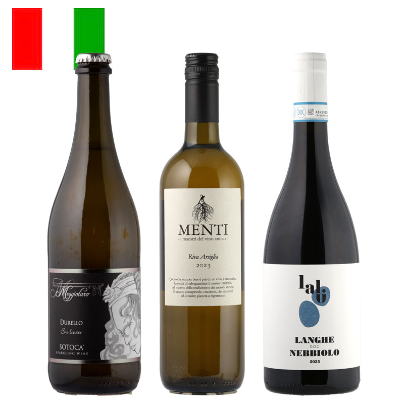 ラシーヌの北イタリア３本セット（スパークリング１、白１、赤１）