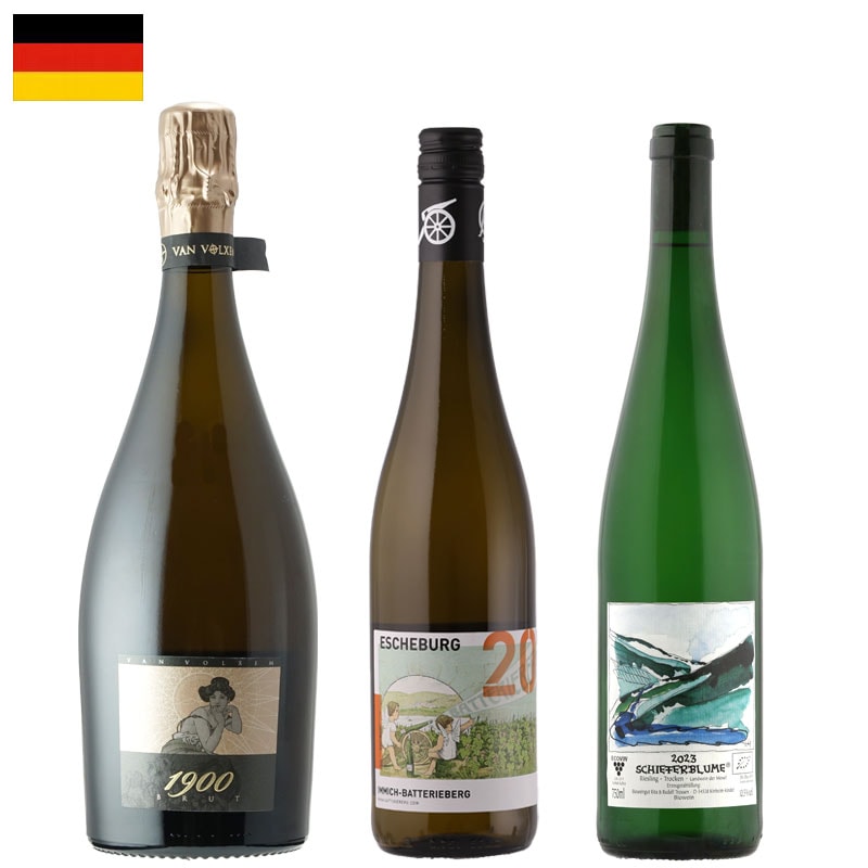 ラシーヌのドイツ《スパークリング・白》モーゼルのリースリング３本セット（SP１、白2）