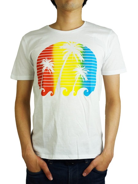 Rolland Berry + rF  S/S TEE PALM FADE White