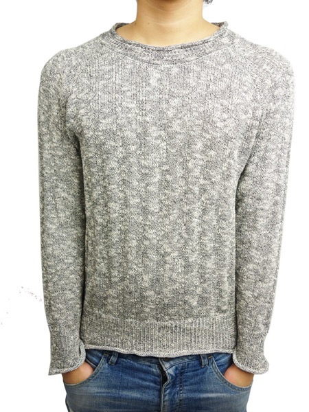 Toecutter Rib Feather Knit Crew L/S GRAY