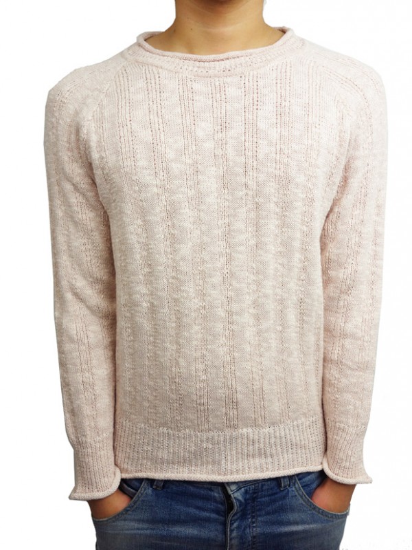 Toecutter Rib Feather Knit Crew L/S PINK