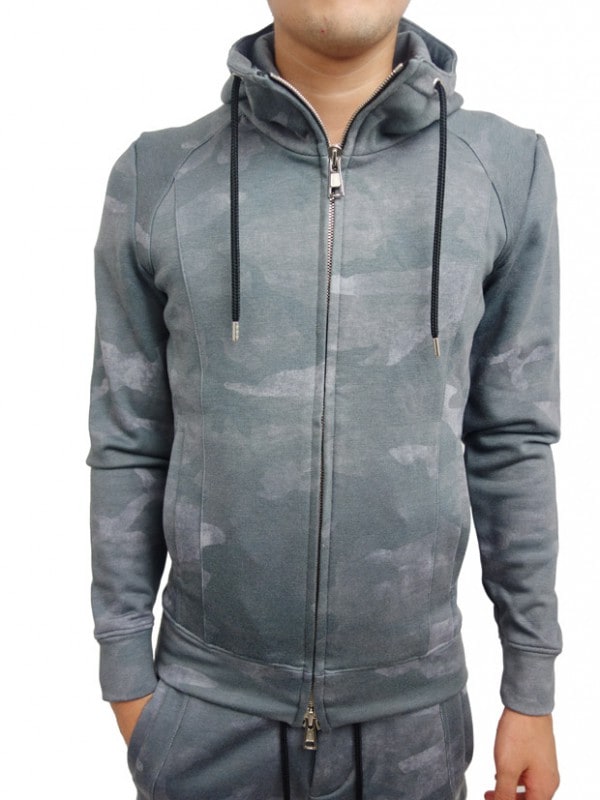 AKM NECK ZIP PARKA BLACK CAMO