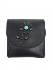 HTC BLACK FLAP COIN&CARD CASE FLOWER TQ BLACK