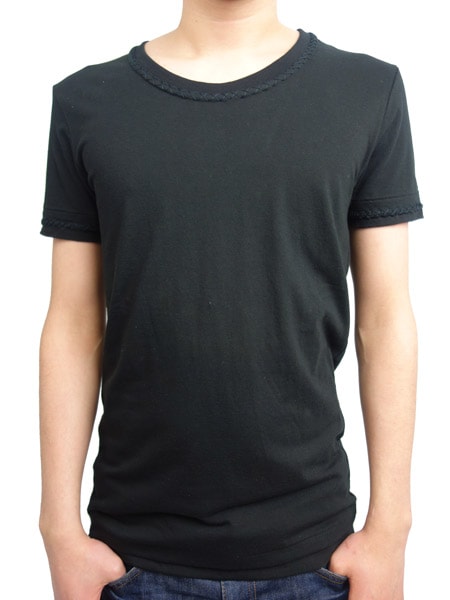 AKM  S/S HAND STITCH ROUND BLK/BLK