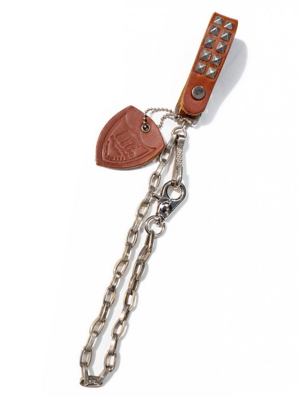 HTC WALLET CHAIN 626 2LINE PYRAMID L.BROWN