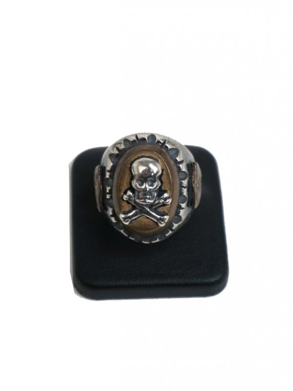 HTC MEXICAN RING OVAL SKULL SILVER