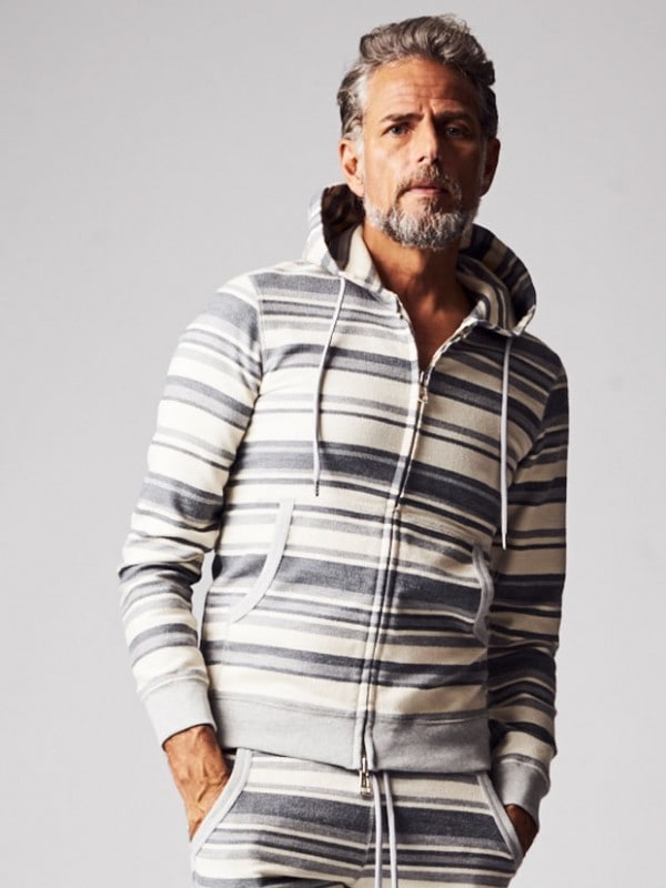 AKM  ORIGINAL BORDER JOG RELAX PARKA WHITE/GRAY