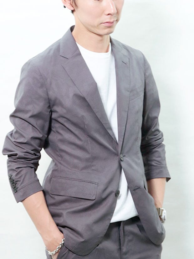 junhashimoto LIGHT 2B JACKET -AIR DOT- CHARCOAL