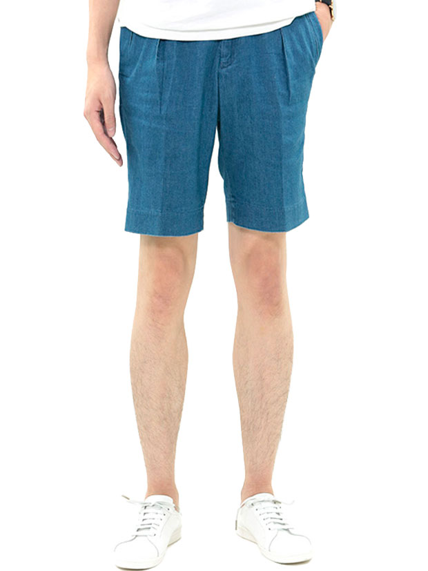 junhashimoto 2TUCK SHORTS BLUE