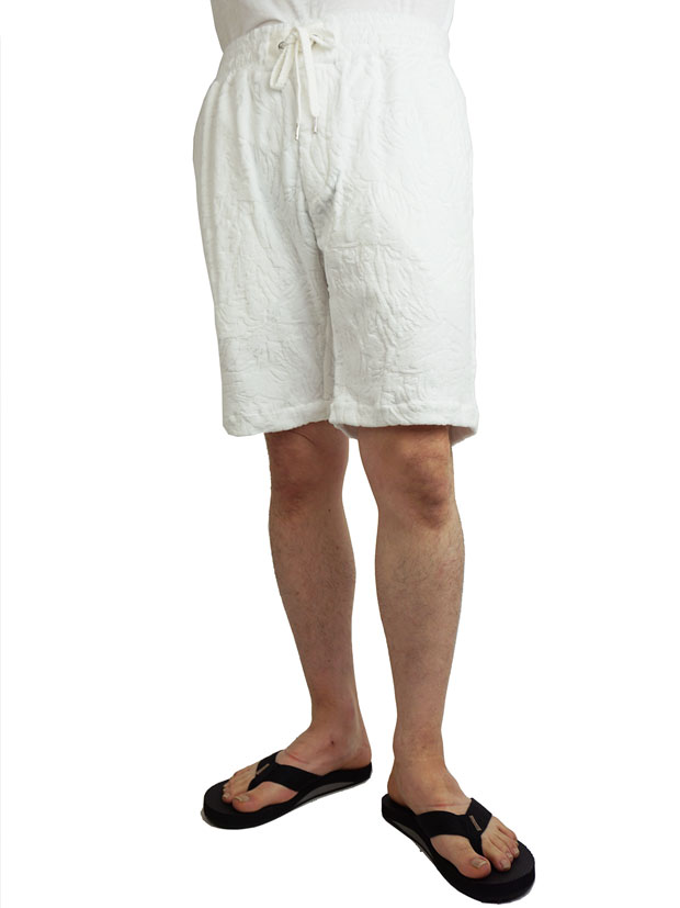 SeaGreen REJA pile jacquard Shorts WHITE