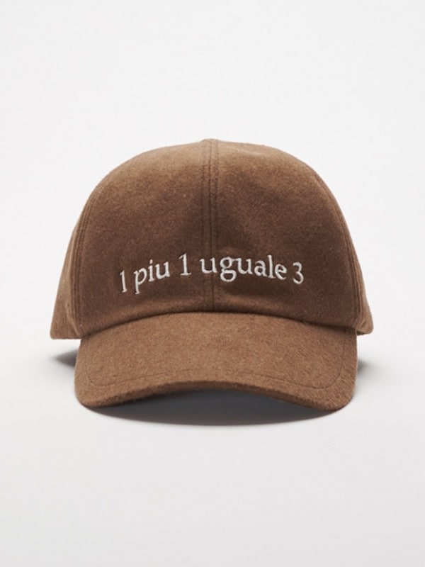 1PIU1UGUALE3 113 POLO CAP wool cashmere CAMEL