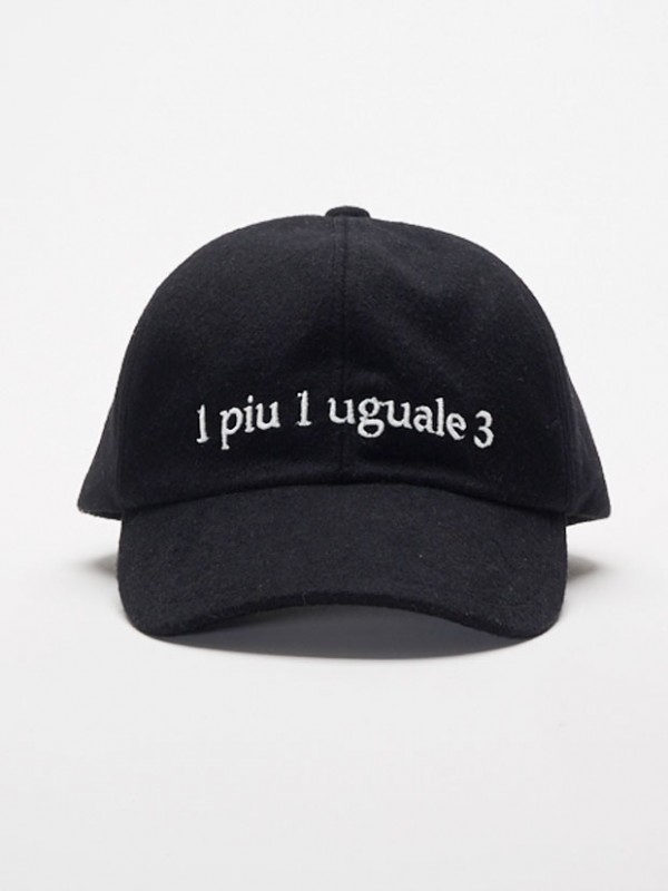 1PIU1UGUALE3 113 POLO CAP wool cashmere BLACK