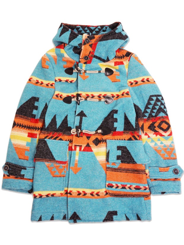 FRONTSTREET8 Blanket Duffle Coat -Chimayo- TURQUOISE