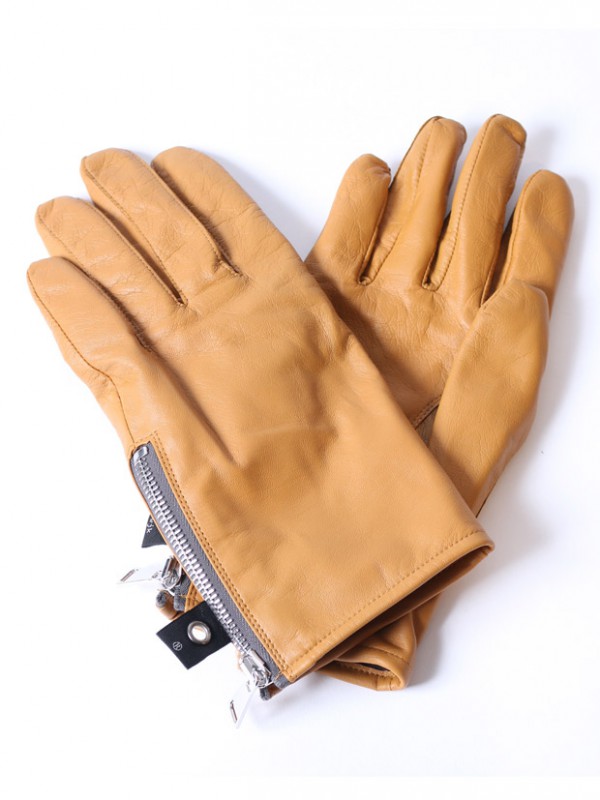 wjk electric leather glove beige