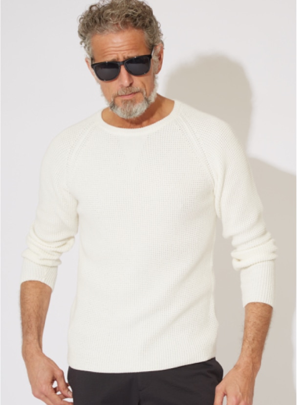 AKM WAFFLE RAGLAN CREW / white | AKM | rumbleFISH / ランブルフィッシュ