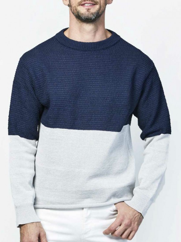 junhashimoto BICOLOR KNIT / navy