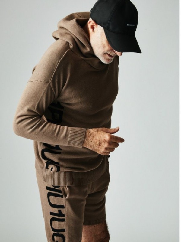 1PIU1UGUALE3 KNIT PARKA 10G PLAIN COTTON- / brown