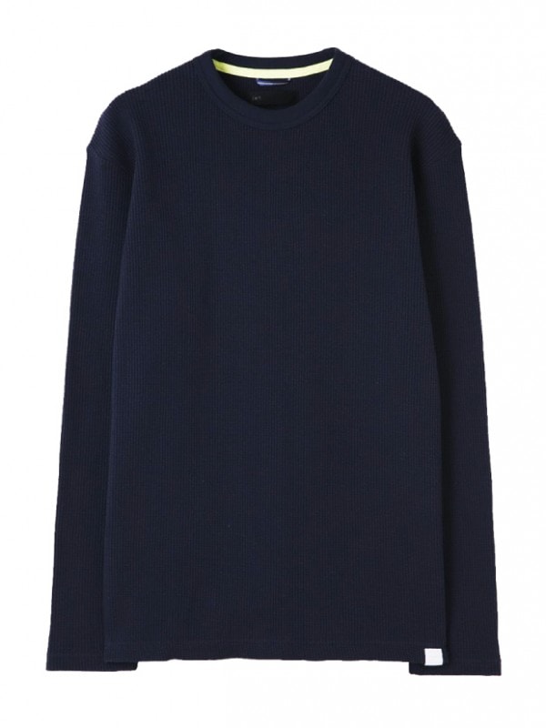 junhashimoto OVER SIZE WAFFLE T / NAVY