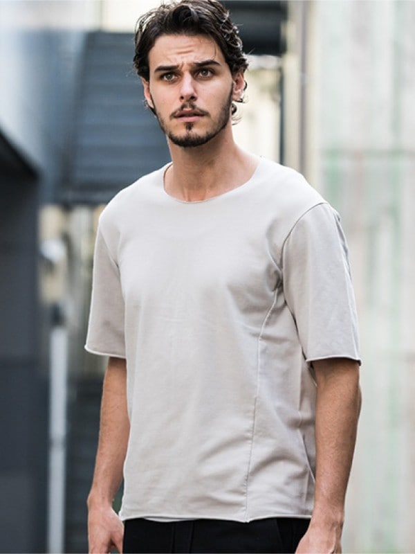 wjk PIN TUCK LOOSE TEE / graige
