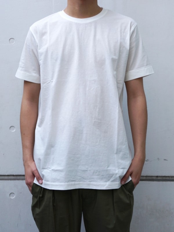 junhashimoto S/S OVER SIZE ROLL UP TEE / WHITE