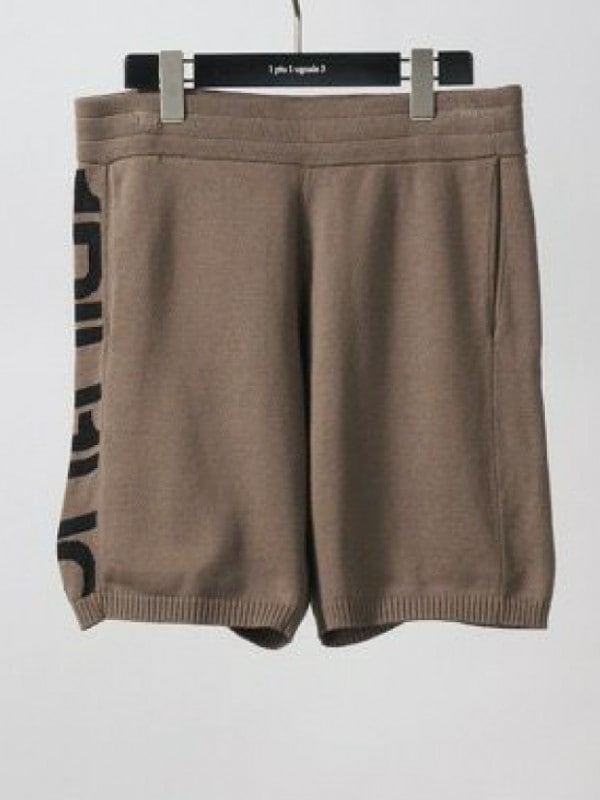 1PIU1UGUALE3  KNIT SHORTS PANTS 10G PLAIN COTTON / brown