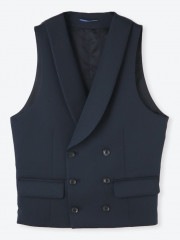 junhashimoto SHAWL LAPEL VEST / NAVY