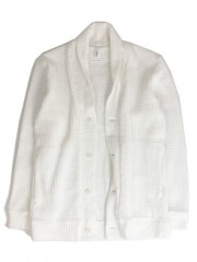 SeaGreen CAVIANA big waffle CARDIGAN / WHITE