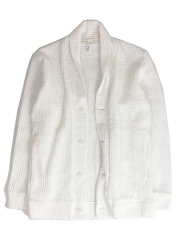 SeaGreen CAVIANA big waffle CARDIGAN / WHITE