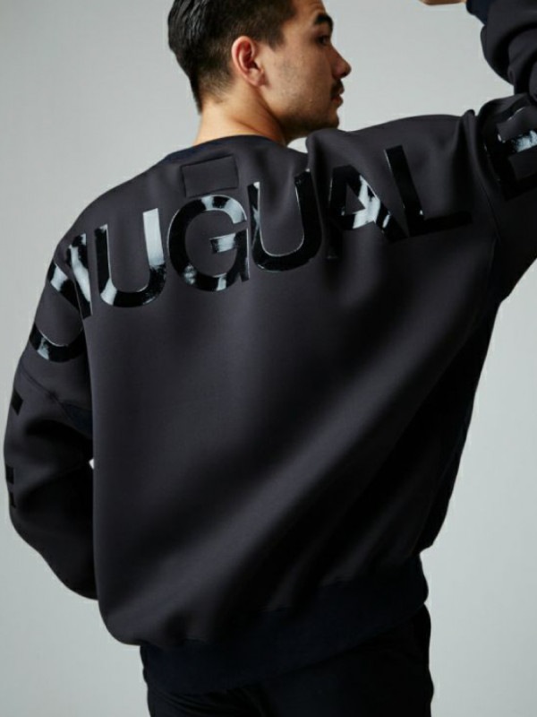 1PIU1UGUALE3 DROP SHOULDER CREW / BLACK