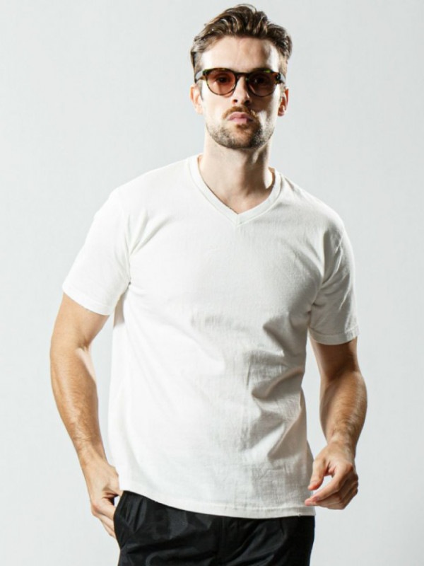 wjk garment dye damage T / WHITE