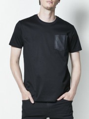 junhashimoto CU10 LEATHER POCKET T / BLACK