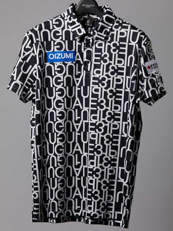 1PIU1UGUALE3 113GOLF FOR SHINGO KATAYAMA BIG LOGO  POLO / BLACK