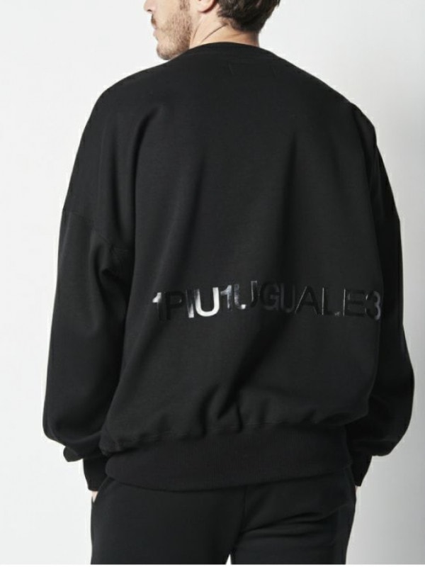 1PIU1UGUALE3 DROP SHOULDER CREW / BLACK