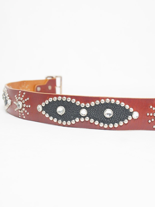 HTC STUDS BELT 53 ST 1.75  / LT.BROWN SILVER