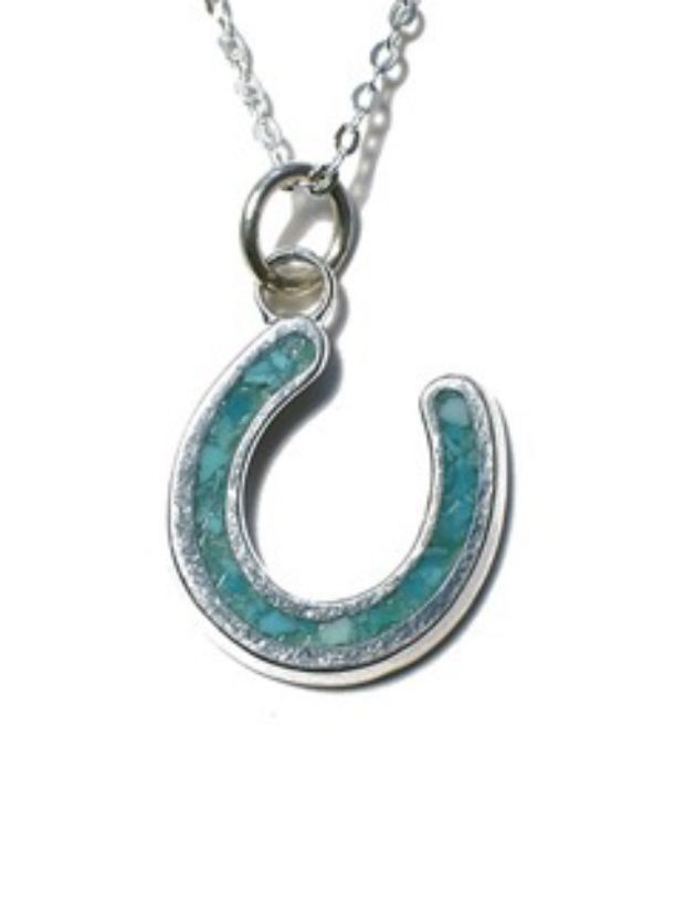 CALIFOLKS Houseshoe Inlay Turquoise Necklace