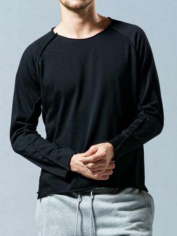 wjk twist raglan sleeve cut&sewn / BLACK