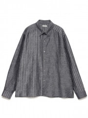 SeaGreen SPEC DYED DOBBY SHIRT / NAVY