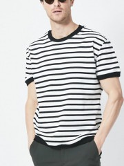 junhashimoto CU18STRIPE CREW NECK / BKxWH
