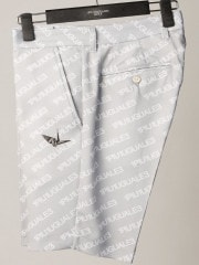 1PIU1UGUALE3 GOLF  DIAGONAL LOGO SHORTS / GREY x WHITE