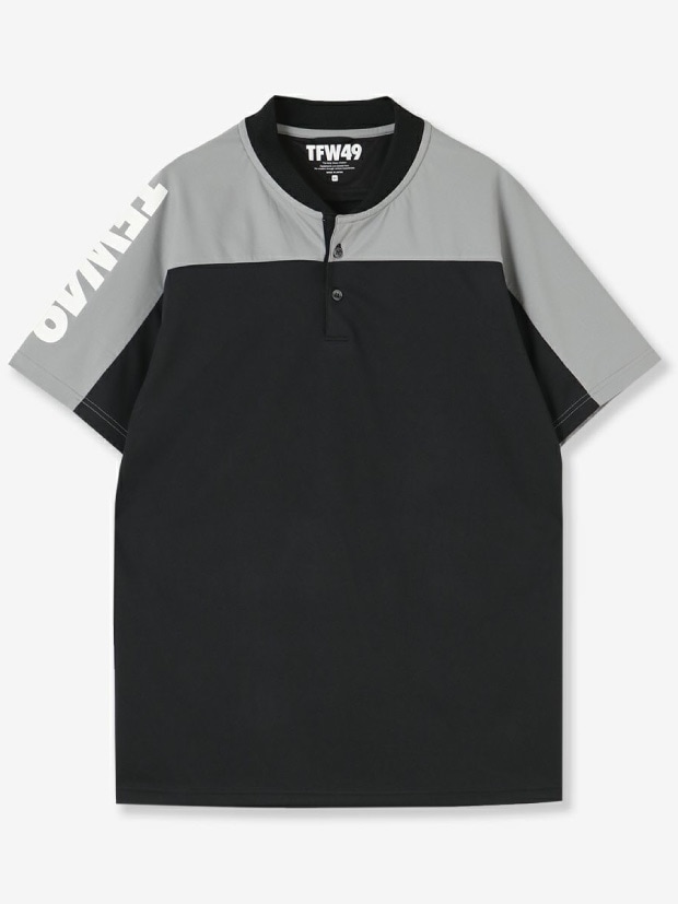 TFW49 COLLAR LESS POLO / BLACKxCHARCOAL | ALL ITEM | rumbleFISH