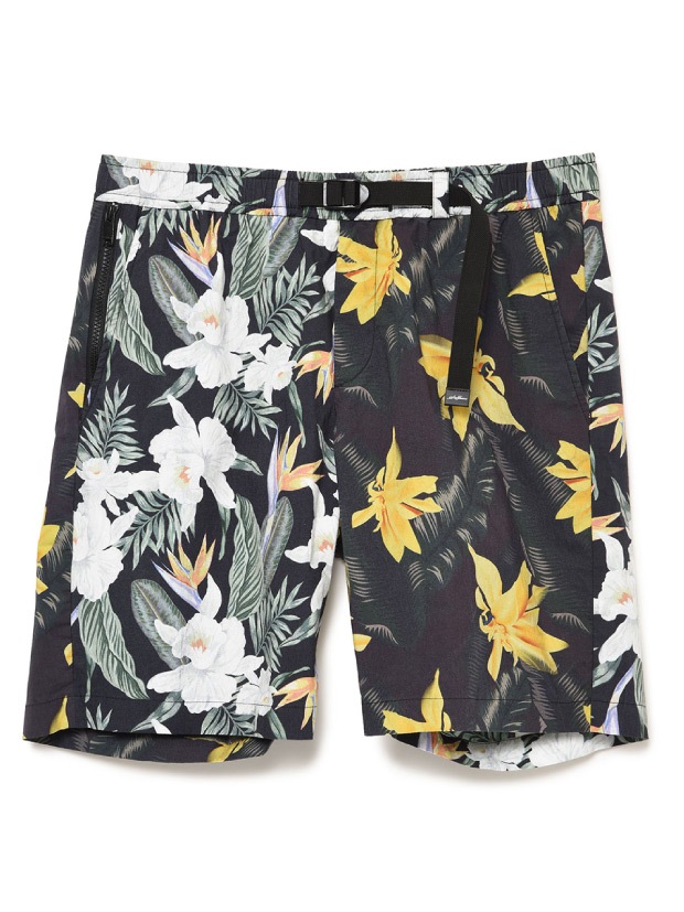 SeaGreen BOTANICAL STRETCH SHORTS - PATCH / BLACK
