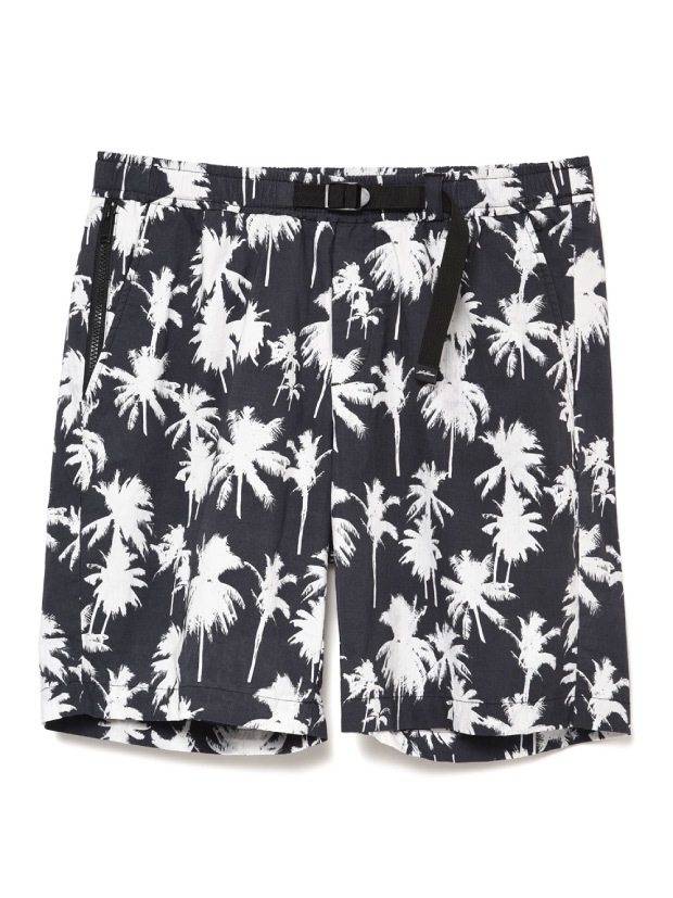SeaGreen BOTANICAL STRETCH SHORTS - MONO / BLACK