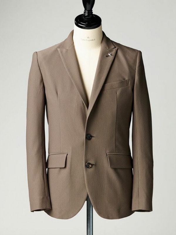 1PIU1UGUALE3 2B-JKT SUCKER TRICOT / KHAKI