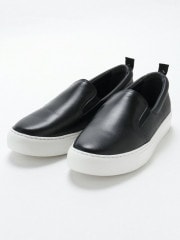 junhashimoto xWH COMBI LEATHER SLIP-ON / BLACK