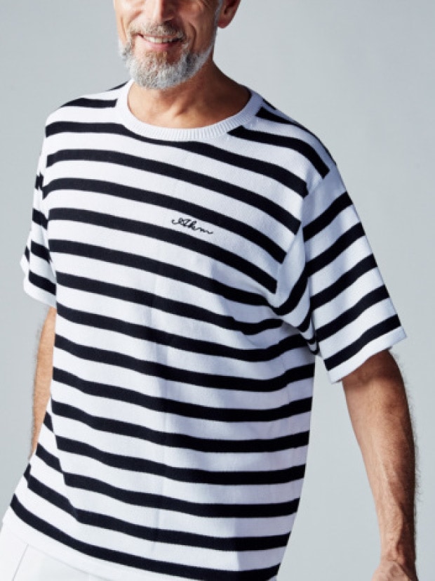 AKM PIUMA by Emilcotoni S/S BIG CREW T / WHITE BLACK | AKM 