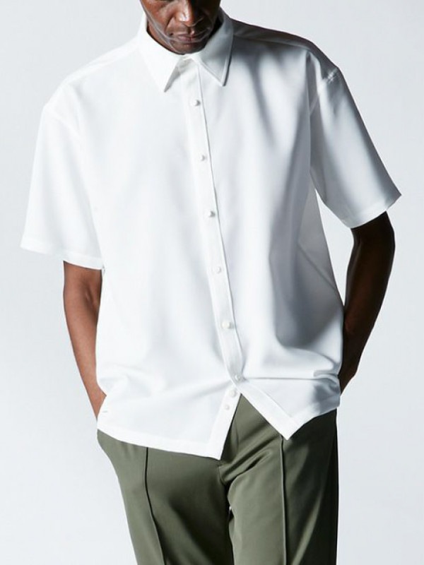 1PIU1UGUALE3 S/S BIG SHIRTS / WHITE